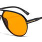 8189 - Oversized Tear Drop Aviator Plastic Sunglasses