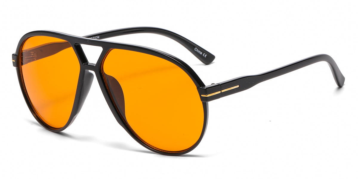 8189 - Oversized Tear Drop Aviator Plastic Sunglasses
