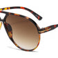 8189 - Oversized Tear Drop Aviator Plastic Sunglasses