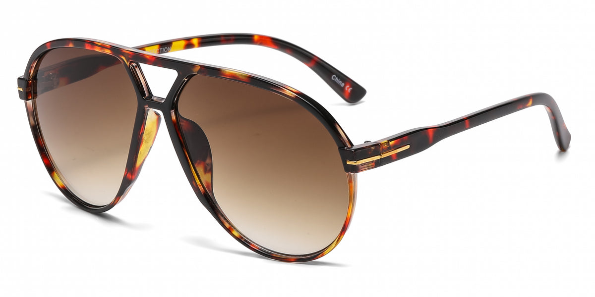 8189 - Oversized Tear Drop Aviator Plastic Sunglasses