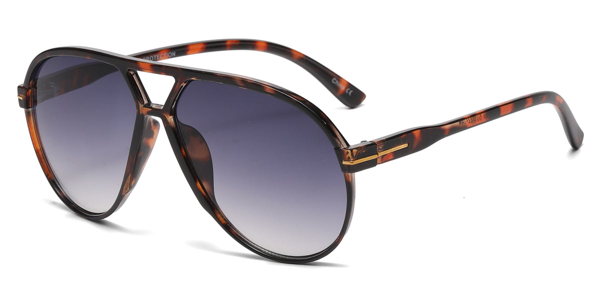 8189 - Oversized Tear Drop Aviator Plastic Sunglasses