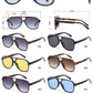 8190 - Plastic Flat Top Aviator Sunglasses
