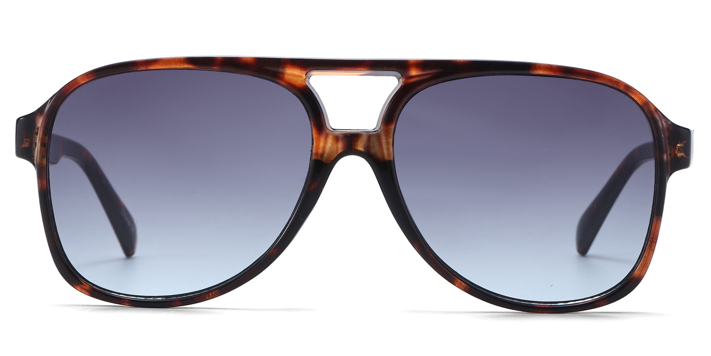 8190 - Plastic Flat Top Aviator Sunglasses