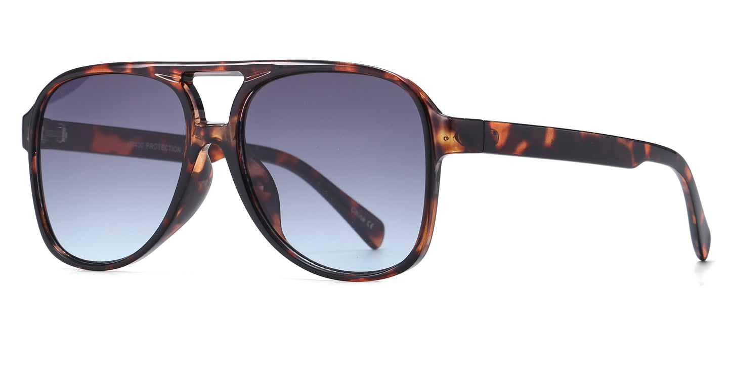 8190 - Plastic Flat Top Aviator Sunglasses