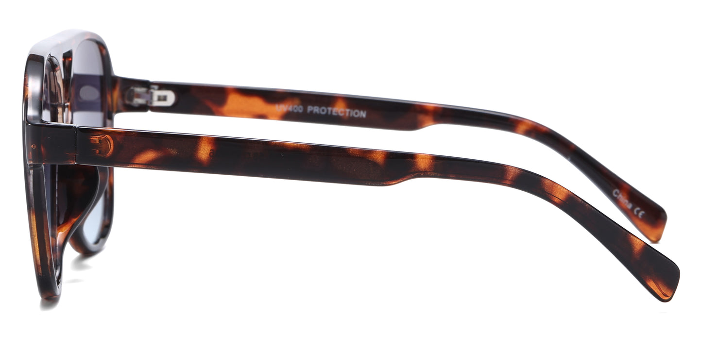 8190 - Plastic Flat Top Aviator Sunglasses