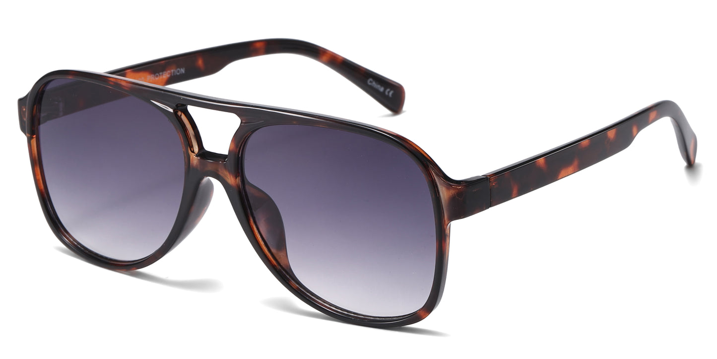 8190 - Plastic Flat Top Aviator Sunglasses