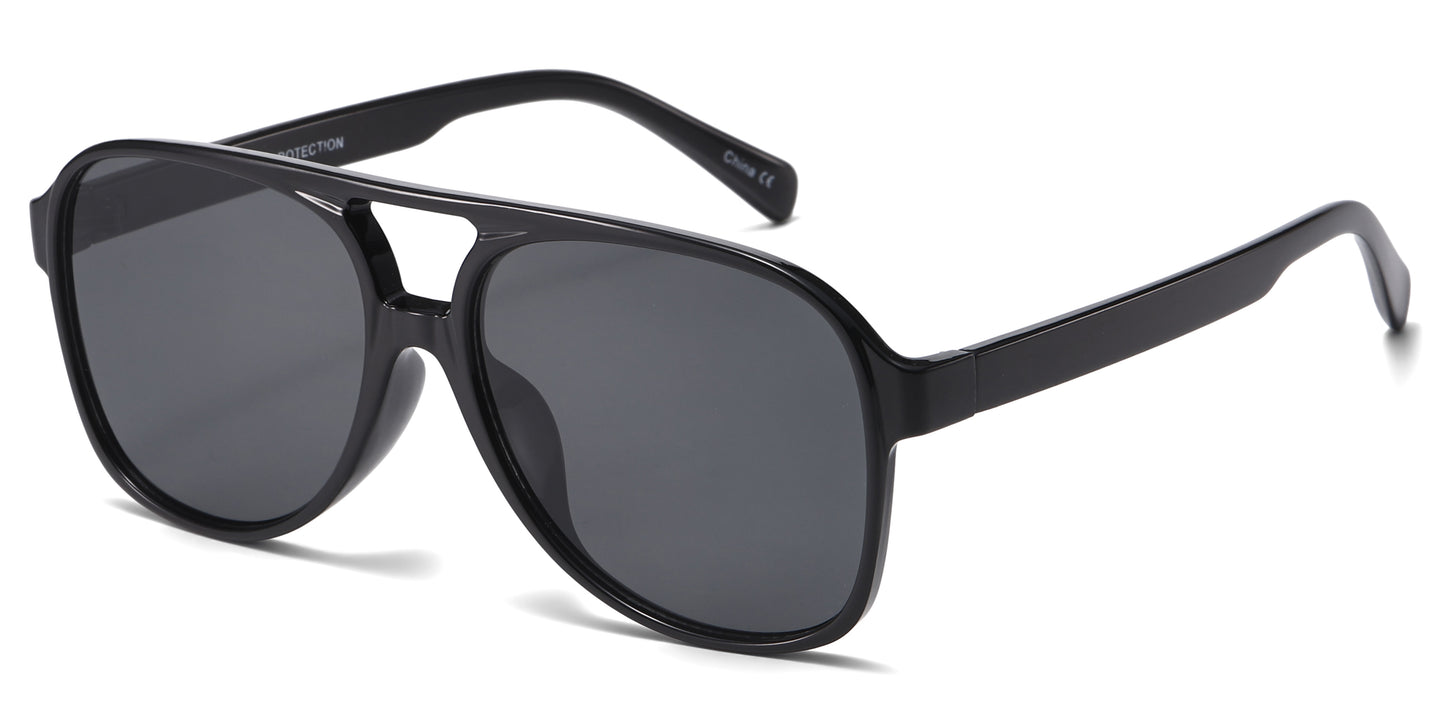8190 - Plastic Flat Top Aviator Sunglasses