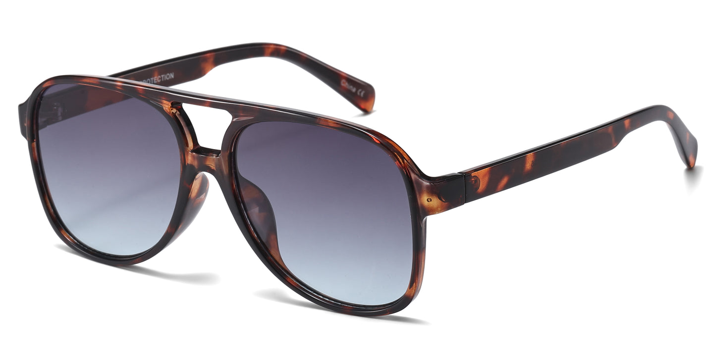 8190 - Plastic Flat Top Aviator Sunglasses