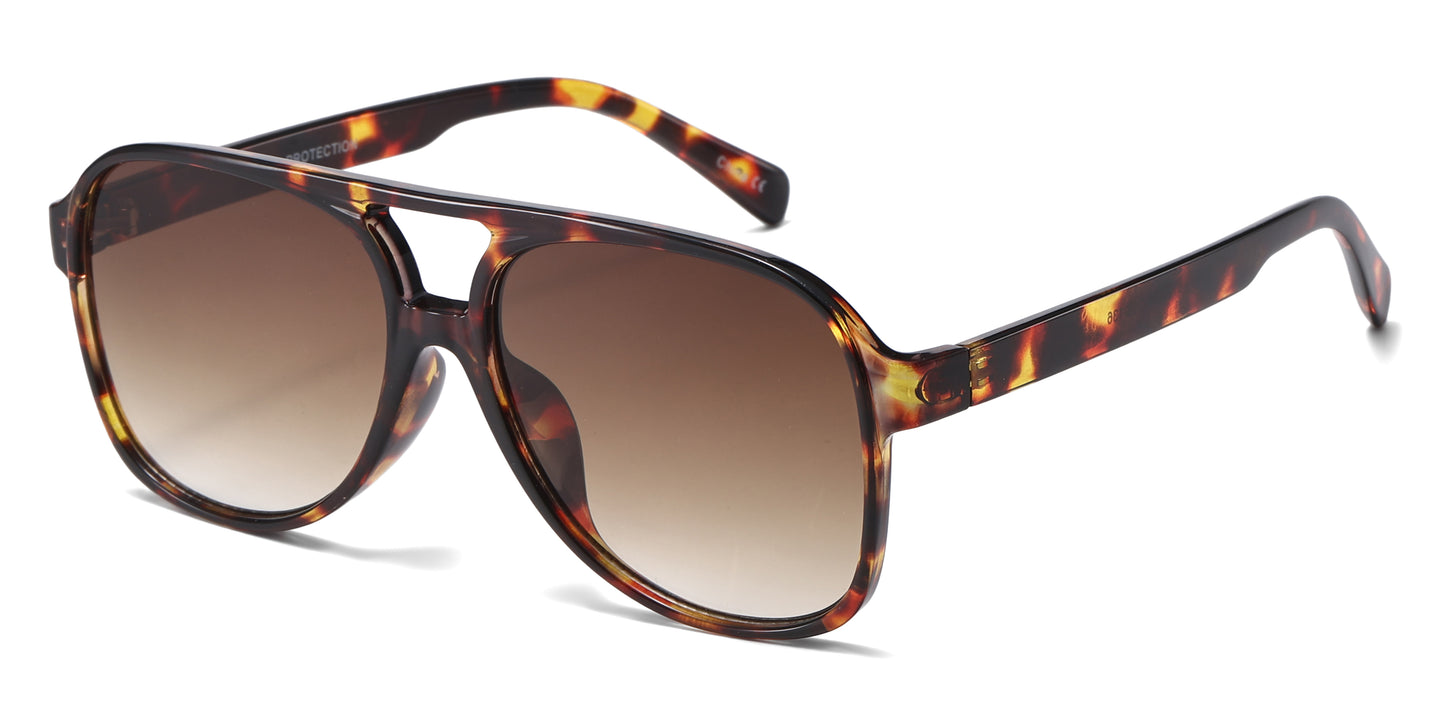 8190 - Plastic Flat Top Aviator Sunglasses