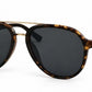 8820 - Retro Oval Shaped with Brow Bar Flat Lens Plastic Sunglasses