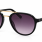 8820 - Retro Oval Shaped with Brow Bar Flat Lens Plastic Sunglasses