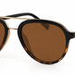 8820 - Retro Oval Shaped with Brow Bar Flat Lens Plastic Sunglasses