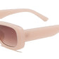 8905 Color - Rectangular Plastic Colorful Sunglasses with Flat Lens