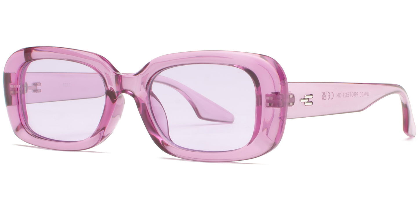 9013 - Rectangular Plastic Sunglasses