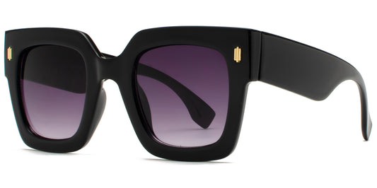 9017 - Fashion Square Sunglasses with Flat Lens