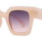 9017 - Fashion Square Sunglasses with Flat Lens