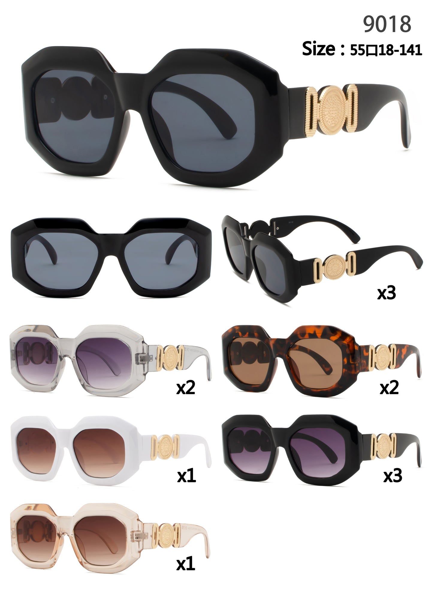 9018 -  Plastic Women Sunglasses