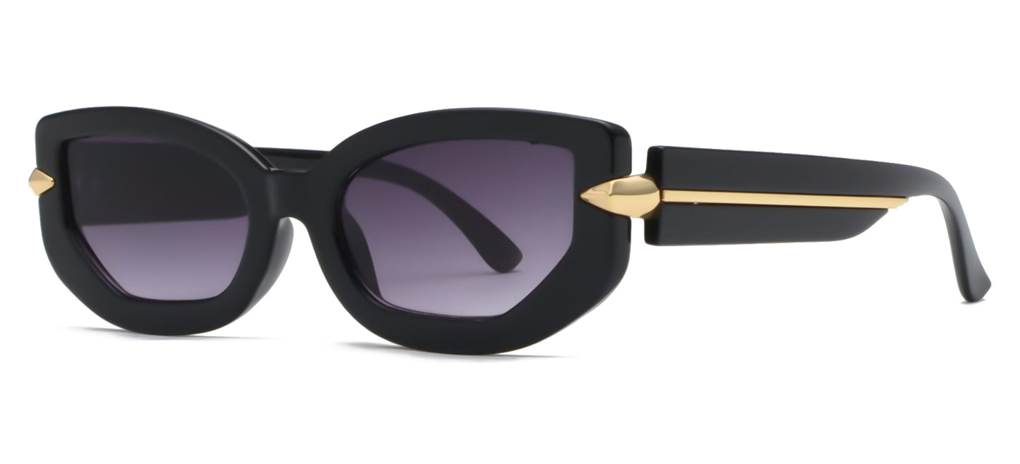 9028 - Small Rectangular Fashion Plastic Sunglasses