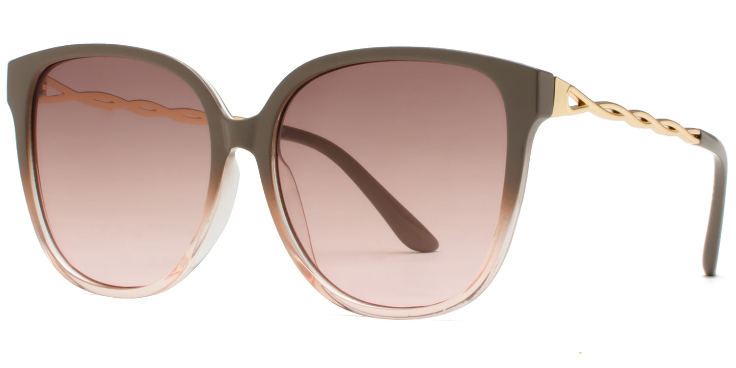 9029 -  Round Cat Eye Fashion Plastic Sunglasses