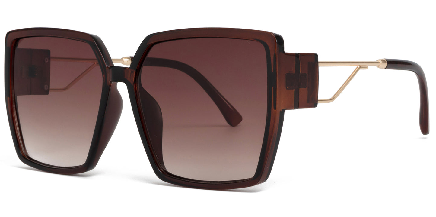 9031 - Square Plastic Sunglasses with Flat Lens