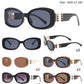 9034 - Fashion Plastic Square Butterfly with Metal Accent Temple Sunglasses