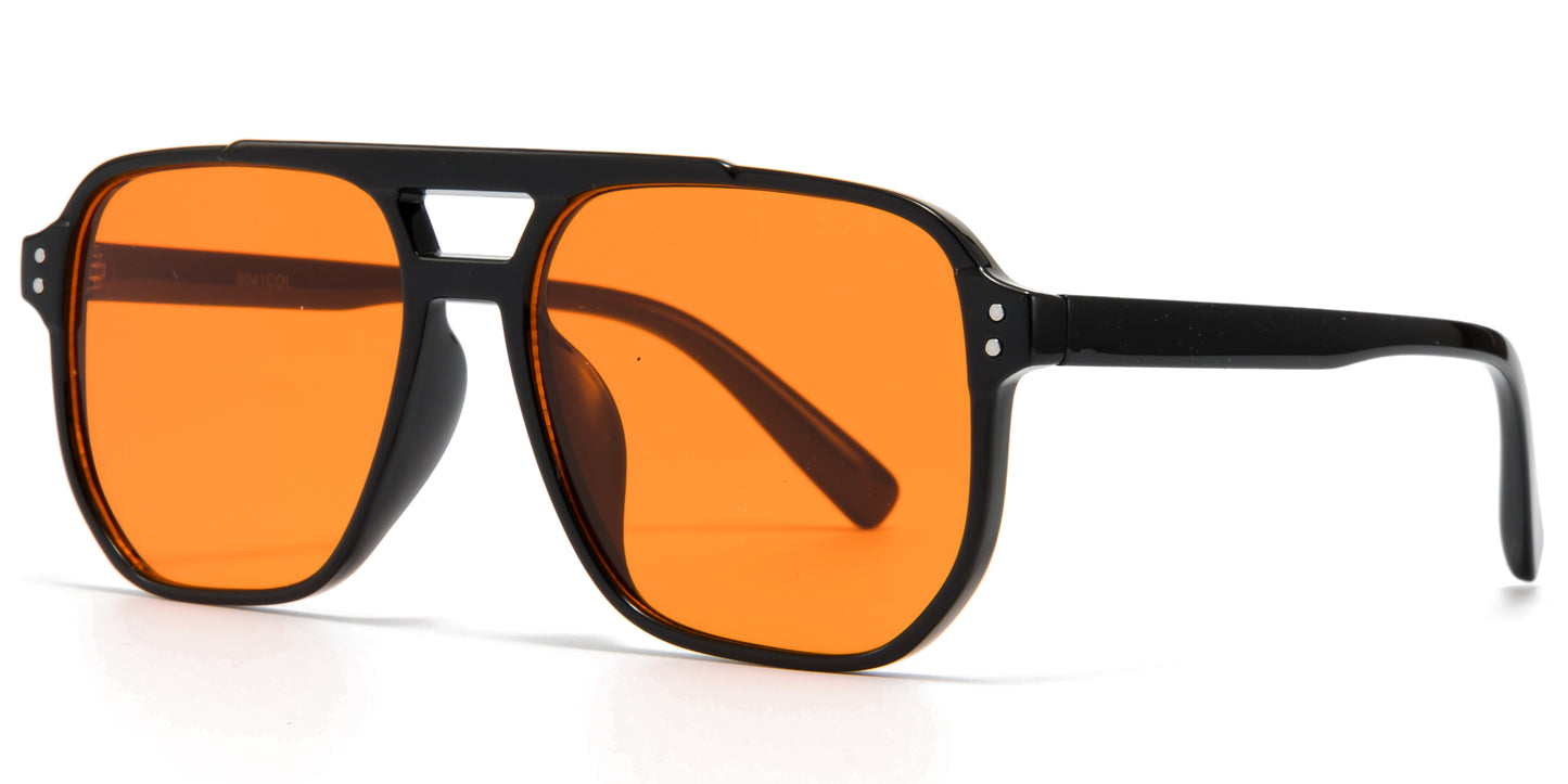 9041 - Square Aviator Plastic Sunglasses