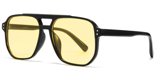9041 - Square Aviator Plastic Sunglasses