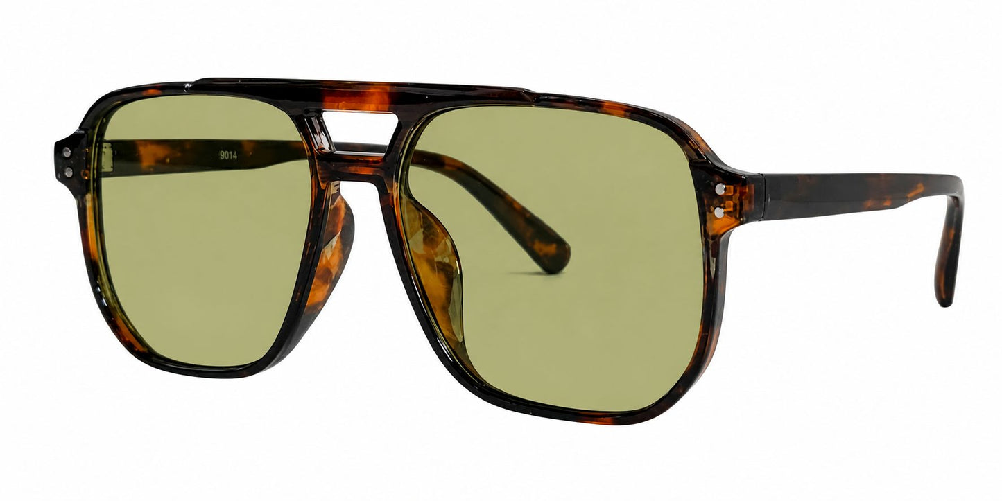 9041 - Square Aviator Plastic Sunglasses