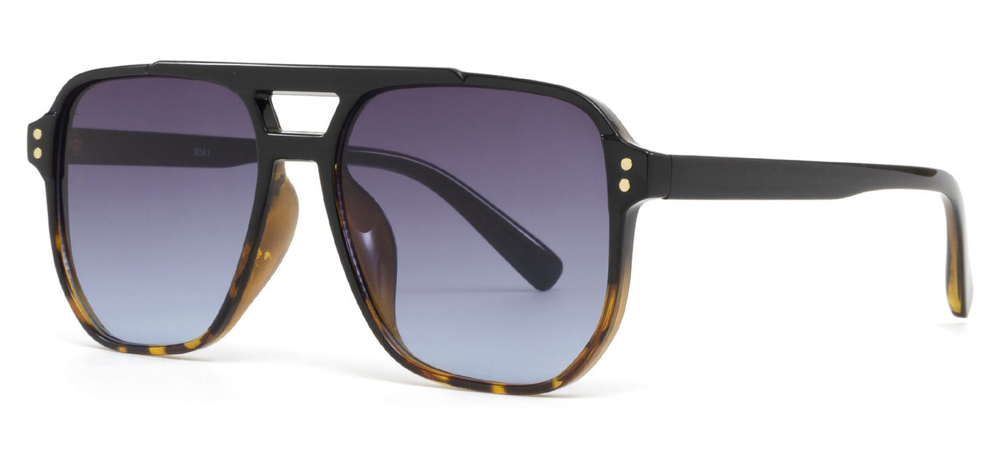 9041 - Square Aviator Plastic Sunglasses
