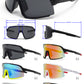 9044 RV - One Piece Color Mirrored Lens Plastic Sports Sunglasses