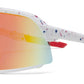 9044 RV - One Piece Color Mirrored Lens Plastic Sports Sunglasses