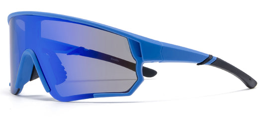 9046 RV - One Piece Sports Sunglasses with Color Mirror Lens