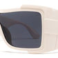 9056 - Oversize Full Wrap Around One Piece Lens Plastic Sunglasses