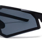 9057 RVC - Plastic Sports One Piece Shield Sunglasses with Color Mirror Lens