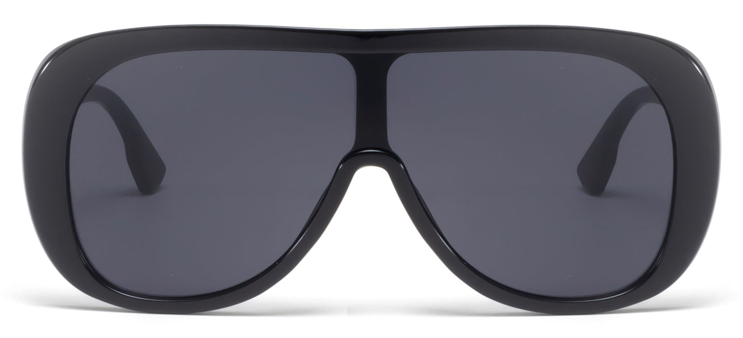 9060 - Flat Top One Piece Shield Plastic Sunglasses
