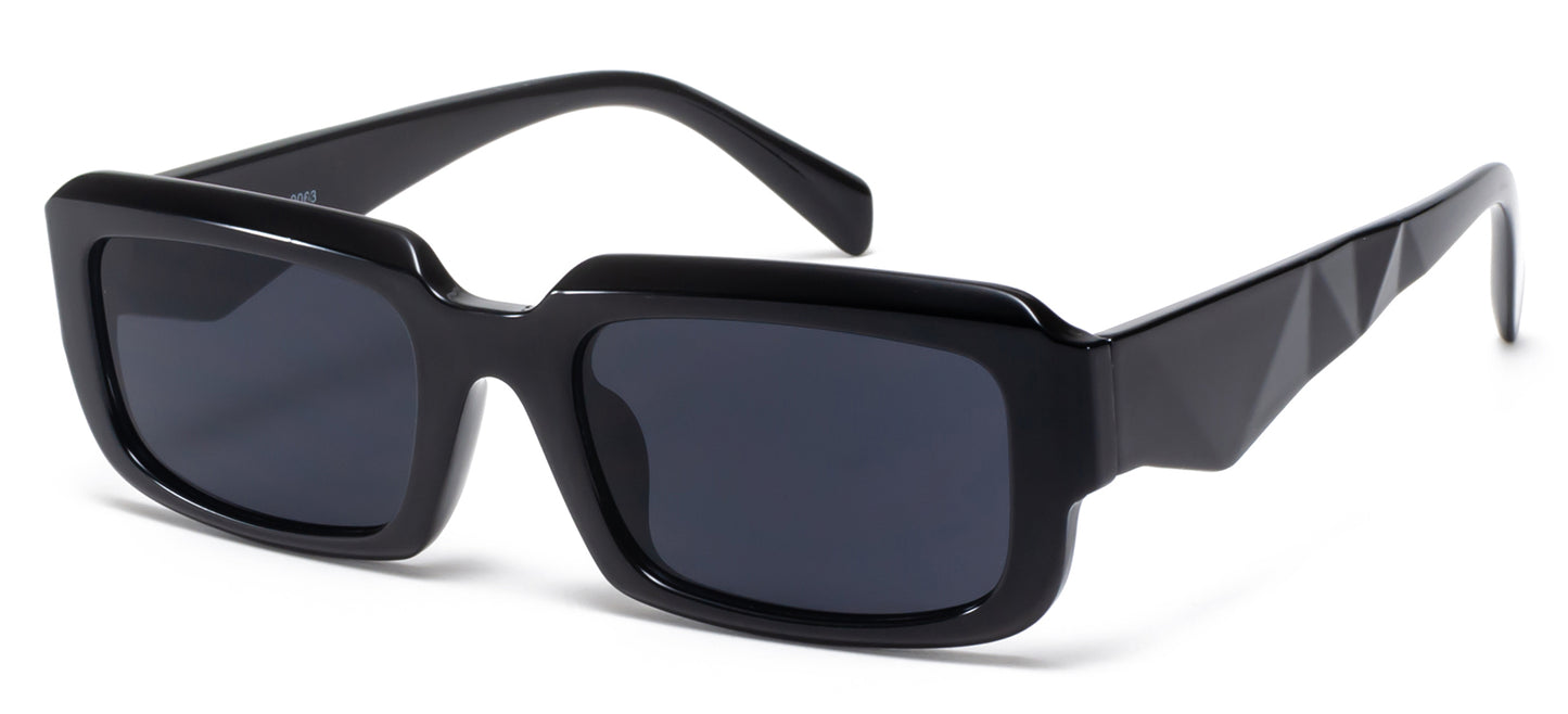 9063 - Rectangular Plastic Sunglasses