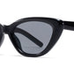 9067 - Cat Eye Plastic Sunglasses with Flat Lens