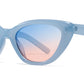 9067 - Cat Eye Plastic Sunglasses with Flat Lens