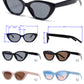 9067 - Cat Eye Plastic Sunglasses with Flat Lens