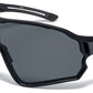 9073 RVC - Plastic Sports One Piece Shield Sunglasses with Color Mirror Lens