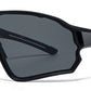 9073 RVC - Plastic Sports One Piece Shield Sunglasses with Color Mirror Lens