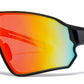 9073 RVC - Plastic Sports One Piece Shield Sunglasses with Color Mirror Lens