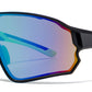 9073 RVC - Plastic Sports One Piece Shield Sunglasses with Color Mirror Lens