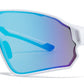 9073 RVC - Plastic Sports One Piece Shield Sunglasses with Color Mirror Lens