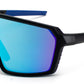 9077 RVC - One Piece Lens Plastic Shield Sunglasses with Color Mirrored Lens