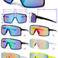 9081 RVC - One Piece Lens Plastic Shield Sunglasses with Color Mirrored Lens