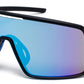 9081 RVC - One Piece Lens Plastic Shield Sunglasses with Color Mirrored Lens