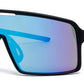 9081 RVC - One Piece Lens Plastic Shield Sunglasses with Color Mirrored Lens