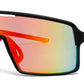 9081 RVC - One Piece Lens Plastic Shield Sunglasses with Color Mirrored Lens