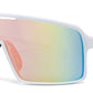 9081 RVC - One Piece Lens Plastic Shield Sunglasses with Color Mirrored Lens